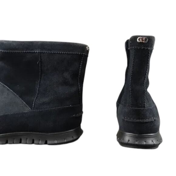 Cole Haan Shoes Womens 9 Bootie Pull On Leather Waterproof Comfort Classic Blue - Picture 8 of 14